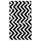 Zwart-wit Medium Size Verticale Chevron Klein Cadeauzakje (Achterkant)