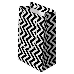 Zwart-wit Medium Size Verticale Chevron Klein Cadeauzakje