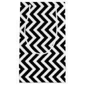 Zwart-wit Medium Size Verticale Chevron Klein Cadeauzakje (Voorkant)