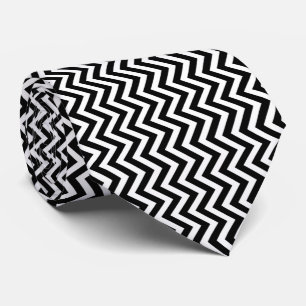 Zwart-wit Medium Size Verticale Chevron Stropdas