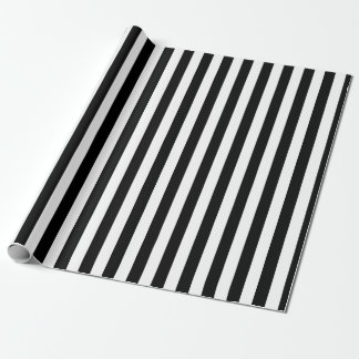 Zwart-wit Medium Size Verticale Stripes Cadeaupapier