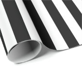 Zwart-wit Medium Size Verticale Stripes Cadeaupapier (Rol Hoek)