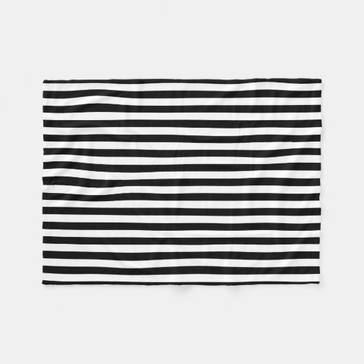 Zwart-wit Medium Size Verticale Stripes Fleece Deken (Voorkant (Horizontaal))
