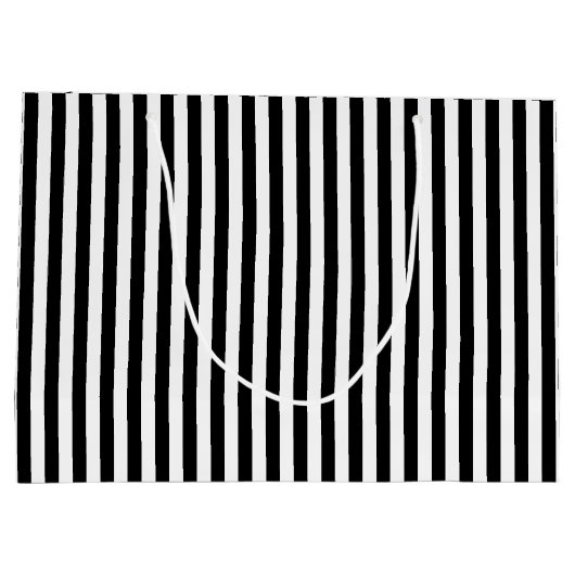 Zwart-wit Medium Size Verticale Stripes Groot Cadeauzakje (Achterkant)