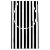 Zwart-wit Medium Size Verticale Stripes Klein Cadeauzakje (Achterkant)