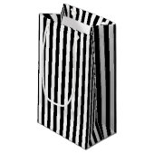 Zwart-wit Medium Size Verticale Stripes Klein Cadeauzakje (Voorkant Gekanteld)