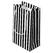 Zwart-wit Medium Size Verticale Stripes Klein Cadeauzakje (Achterkant Gekanteld)