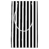 Zwart-wit Medium Size Verticale Stripes Klein Cadeauzakje (Voorkant)