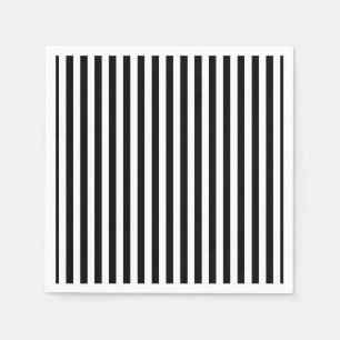 Zwart-wit Medium Size Verticale Stripes Papier Servet