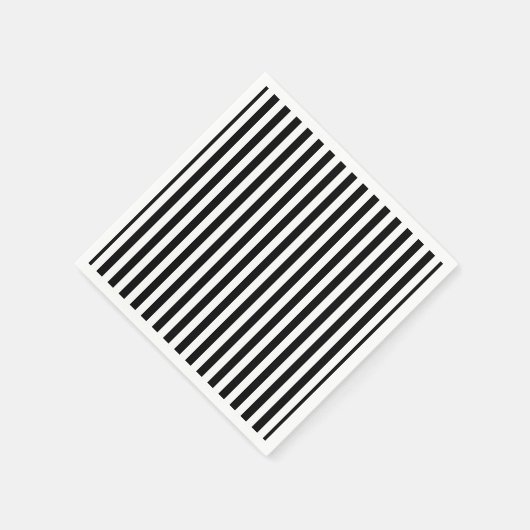 Zwart-wit Medium Size Verticale Stripes Papier Servet (Hoek)