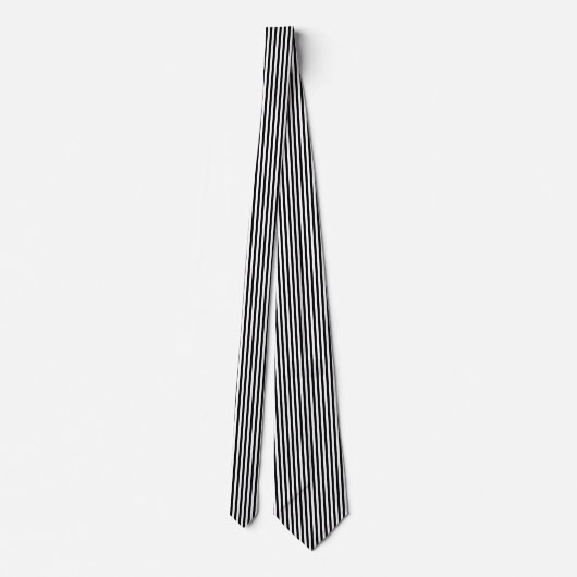 Zwart-wit Medium Size Verticale Stripes Stropdas (Achterkant)