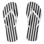 Zwart-wit Medium Size Verticale Stripes Teenslippers (Voetbed)