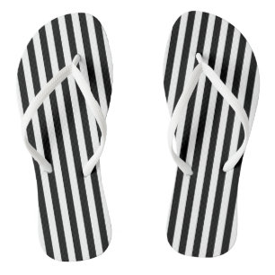 Zwart-wit Medium Size Verticale Stripes Teenslippers