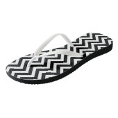 Zwart-wit Medium Verticale Chevron Stripes Teenslippers (Schuin)
