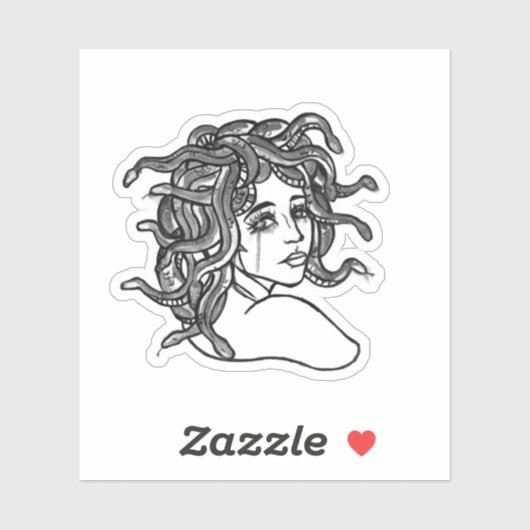 Zwart&Wit Medusa Sticker (Vel)