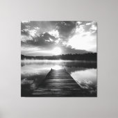 Zwart-wit meer van de Ozarks fotografie Canvas Afdruk (Voorkant)