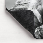 Zwart-wit Meerkat op een boom Muismat (Hoek)