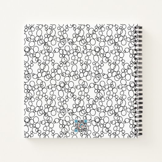 Zwart wit - meetbare cirkels Schetkboekjournaal Notitieboek (Achterkant)