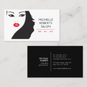 ZWART & WIT MEISJE - BEAUTY MODE STIJL Nr. 1 Visitekaartje (Voorkant / Achterkant)