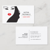 ZWART & WIT MEISJE - BEAUTY MODE STIJL Nr. 2 Visitekaartje (Voorkant / Achterkant)