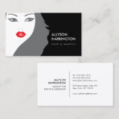 ZWART & WIT MEISJE - BEAUTY MODE STIJL Nr. 3 Visitekaartje (Voorkant / Achterkant)