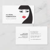 ZWART & WIT MEISJE - BEAUTY MODE STIJL Nr. 4 Visitekaartje (Voorkant / Achterkant)