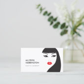 ZWART & WIT MEISJE - BEAUTY MODE STIJL Nr. 4 Visitekaartje (Staand voorkant)