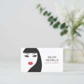 ZWART & WIT MEISJE - BEAUTY MODE STIJL Nr. 5 Visitekaartje (Staand voorkant)