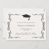 Zwart-wit meisje boog foto afstuderen partij kaart (Achterkant)