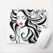 Zwart-wit  meisje muismat (Met muis)