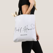Zwart-wit meisje van Honor Wedding Gift Tote Bag (Dichtbij)