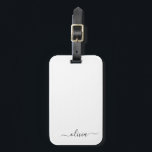 Zwart wit meisjesmonogram Naam Modern Bagagelabel<br><div class="desc">Silver en White Monogram voegen uw eigen handleiding voor handtekeningen bij naam toe. Het label van de bagagetas maakt de perfecte mooie 16 verjaardag,  bruiloft,  vrijgezellenfeest,  baby shower of bachelorette cadeau voor iemand die van een elegante en moderne stijl houdt.</div>