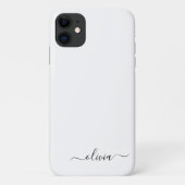 Zwart wit meisjesmonogram Naam Modern Case-Mate iPhone Case (Achterkant)