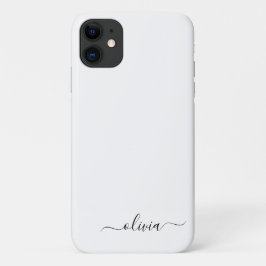 Zwart wit meisjesmonogram Naam Modern Case-Mate iPhone Case
