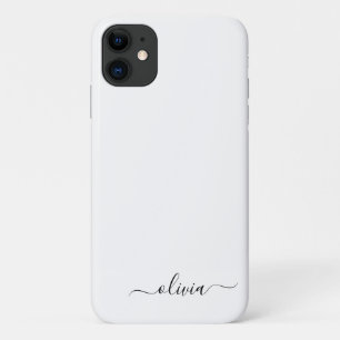 Zwart wit meisjesmonogram Naam Modern Case-Mate iPhone Case