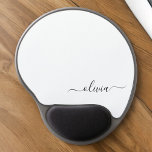 Zwart wit meisjesmonogram Naam Modern Gel Muismat<br><div class="desc">Het witte en Zwarte Monogram voegen Uw Eigen Naam Mousepad (Muismat) toe. Dit maakt de perfecte liefhebbende 16 verjaardag,  bruiloft,  vrijgezellenfeest,  verjaardagsdag,  baby shower of vrijgezellenfeest voor iemand die van luxe glam en stijl houdt.</div>