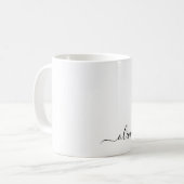 Zwart wit meisjesmonogram Naam Modern Koffiemok (Voorkant links)