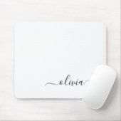 Zwart wit meisjesmonogram Naam Modern Muismat (Met muis)