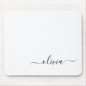 Zwart wit meisjesmonogram Naam Modern Muismat (Voorkant)