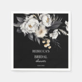 Zwart-wit melancholische boho bruidsshower sjabloo servet (Voorkant)