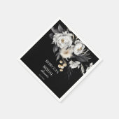 Zwart-wit melancholische boho bruidsshower sjabloo servet (Hoek)