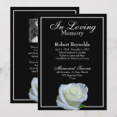 Zwart-wit Memorial of begrafenisdienst Foto Kaart (Voorkant / Achterkant)