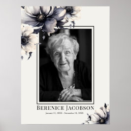 Zwart-wit Memorial viering van het leven Poster