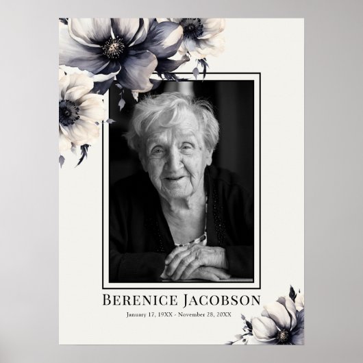 Zwart-wit Memorial viering van het leven Poster (Voorkant)