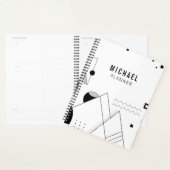 Zwart-wit Memphis Gepersonaliseerde naam Planner (Display)