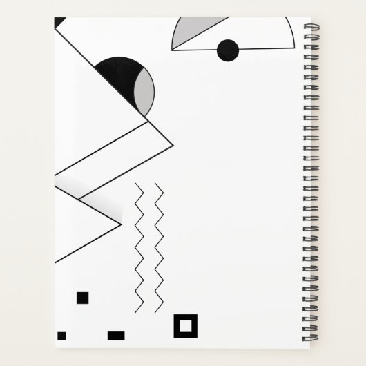 Zwart-wit Memphis Gepersonaliseerde naam Planner (Achterkant)