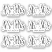 Zwart-wit meneer en mevrouw. Modern huwelijksscrip Sticker (Voorkant)