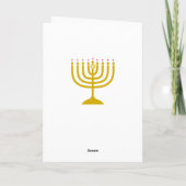 Zwart-wit Menora Gelukkig Hanukka Kaart (Achterkant)