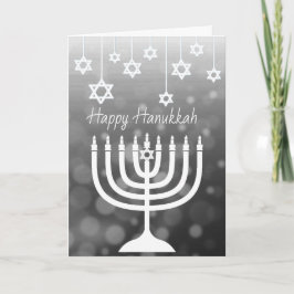 Zwart-wit Menora gelukkige Hanukkah Kaart