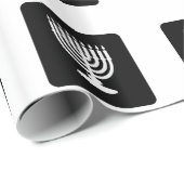 Zwart-wit Menorah Hanukkah Wrapping Paper Cadeaupapier (Rol Hoek)